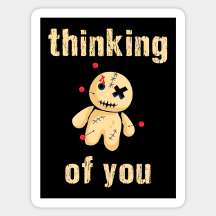 Thinking of You Voodoo Doll Sticker